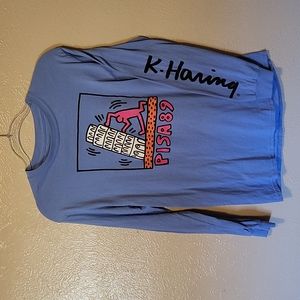 UO Keith Haring long sleeve cornflower blue long sleeve unisex sm
